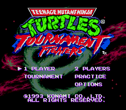 Заставка игры TEENAGE MUTANT NINJA TURTLES - TOURNAMENT FIGHTERS